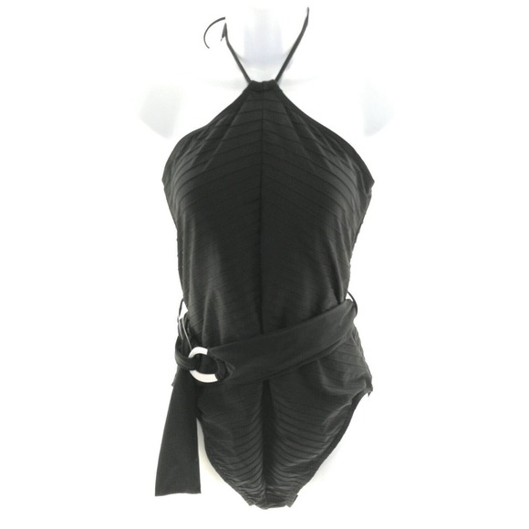 Time and Tru Women's Black 'Elevated One Piece High Leg Swimwear Size Medium - Picture 1 of 3